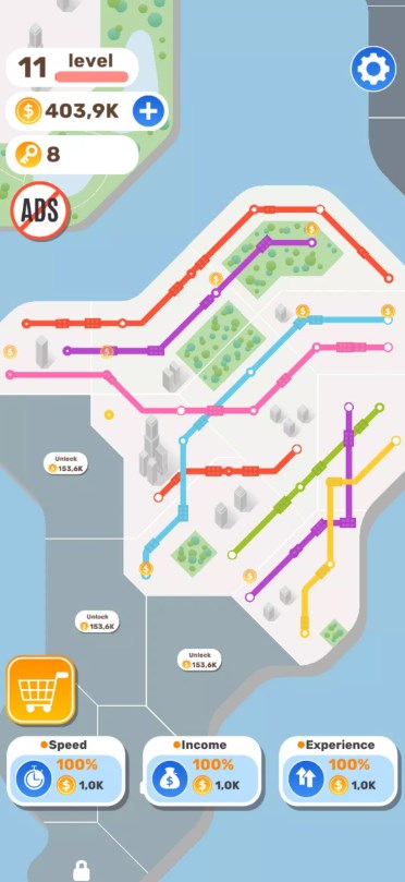 地铁连接列车控制游戏