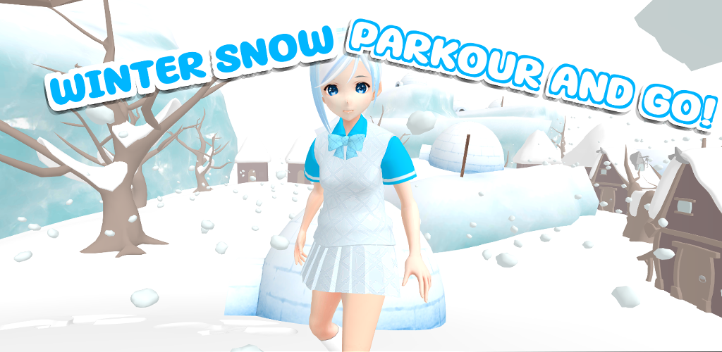 冬季冰雪奥比动漫女孩跑酷游戏