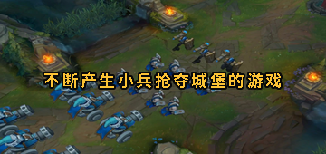 不断产生小兵抢夺城堡的游戏