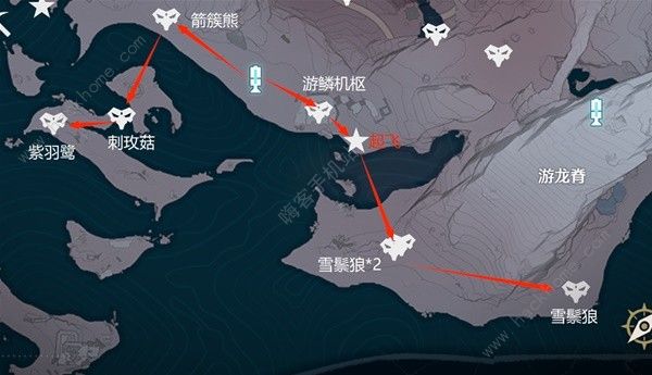 鸣潮1.1乘霄山Cost3声骸点在哪 乘霄山Cost3声骸刷取路线图分享图片5