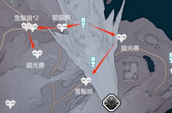 鸣潮1.1乘霄山Cost3声骸点在哪 乘霄山Cost3声骸刷取路线图分享图片10