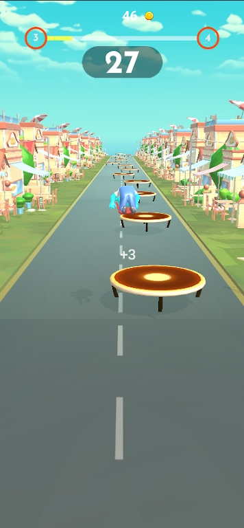 蹦床跳跃跑游戏